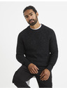 Celio Schwarz gestromter Herrenpullover Celio