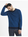 Celio Schwarz-blauer Herren-Wollmischpullover Celio