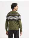 Celio Khaki-gemusterter Herren-Pullover Celio Veryfair