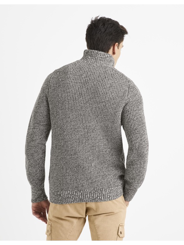 Celio Herrenpullover weiß und grau gestromt Celio Veviking