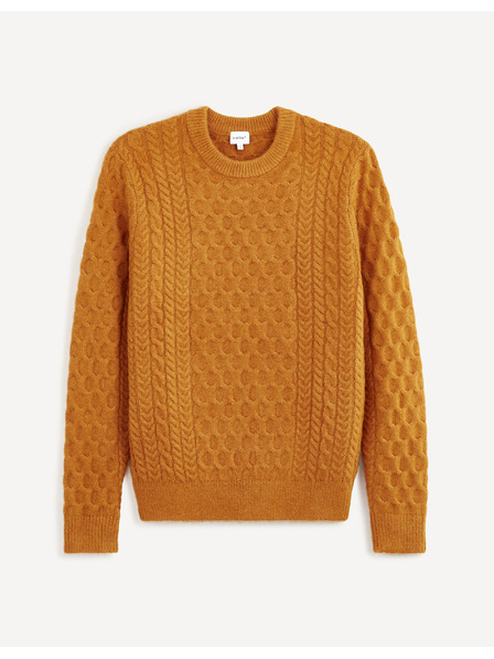 Celio Orangefarbener Herren-Strickpullover Celio Veceltic