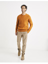 Celio Orangefarbener Herren-Strickpullover Celio Veceltic