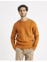 Celio Orangefarbener Herren-Strickpullover Celio Veceltic