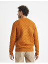 Celio Orangefarbener Herren-Strickpullover Celio Veceltic