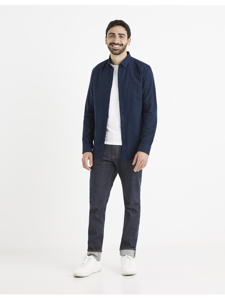 Celio Dunkelblaues Celio Waffelhemd für Herren