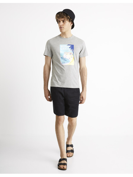 Celio Celio Cevinty Monte Carlo graues Baumwoll-T-Shirt