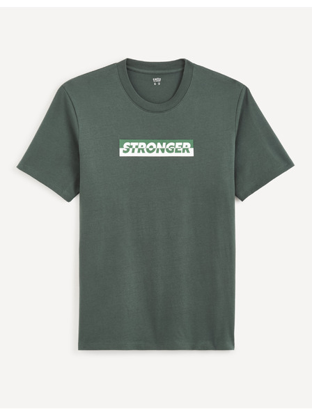 Celio Dunkelgrünes Herren-T-Shirt Celio Cefasto