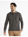 Celio Graues Herren Langarm-Poloshirt Celio Cedotml