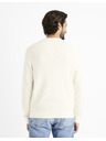 Celio Cremefarbener Celio Cewaffle Pullover für Herren