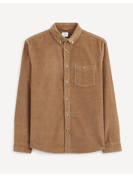 Celio Braunes Herren-Cordhemd Celio Carduroys