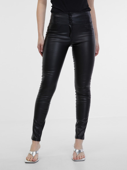 Orsay Schwarze Damen Kunstlederhose ORSAY