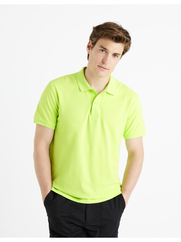Celio Hellgrünes Herren-Polohemd Celio Teone