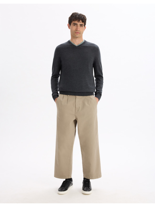 Celio Dunkelgrauer Herren-Wollpullover Celio Semeriv