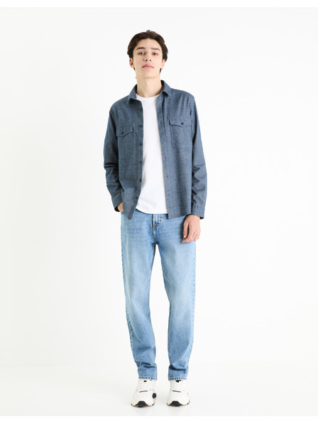 Celio Blaues Herren-Oberbekleidungsshirt Celio Fadotex