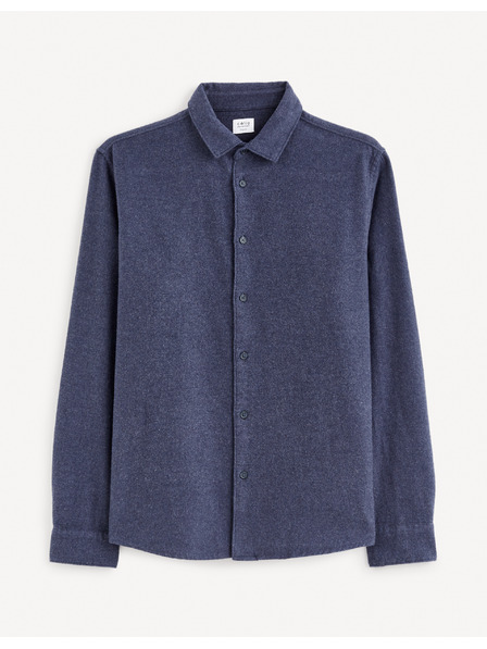 Celio Dunkelblaues Herren Celio Fanel Flanellhemd