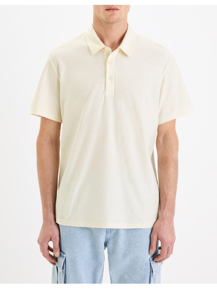 Celio Cremefarbenes Herren-Poloshirt Celio Gebruma