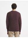 Celio Burgunderfarben gestreifter Herrenpullover Celio