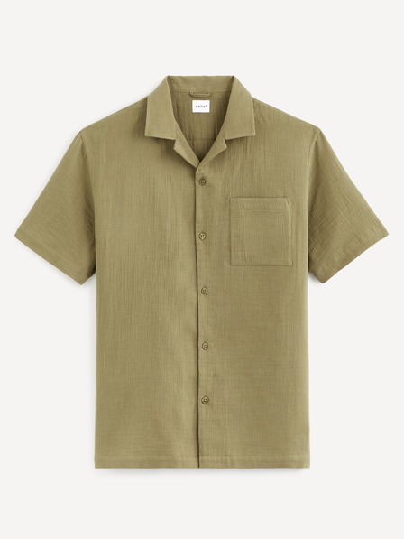 Celio Khaki Herrenhemd mit Tasche Celio