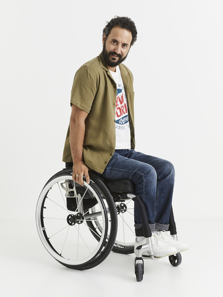 Celio Khaki Herrenhemd mit Tasche Celio