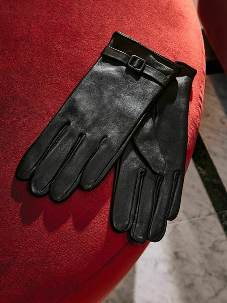 Orsay Schwarze Damen-Lederhandschuhe ORSAY