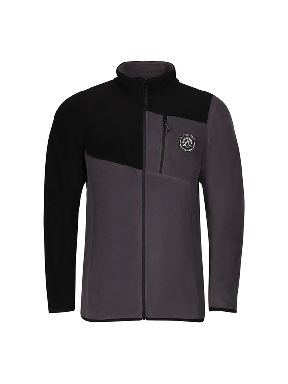 ALPINE PRO Schwarzer Herren-Fleece-Kapuzenpullover ALPINE PRO GRES