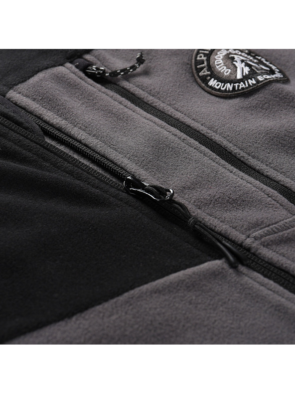 ALPINE PRO Schwarzer Herren-Fleece-Kapuzenpullover ALPINE PRO GRES