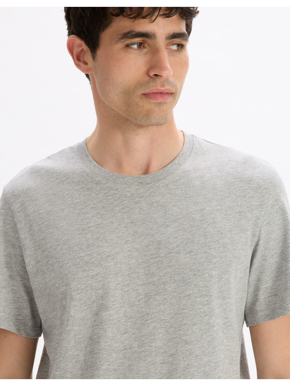 Celio Hellgraues Basic-Shirt Celio Tebase