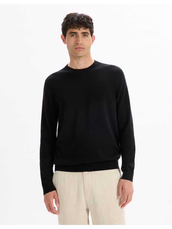 Celio Schwarzer Herrenpullover Celio Decoton