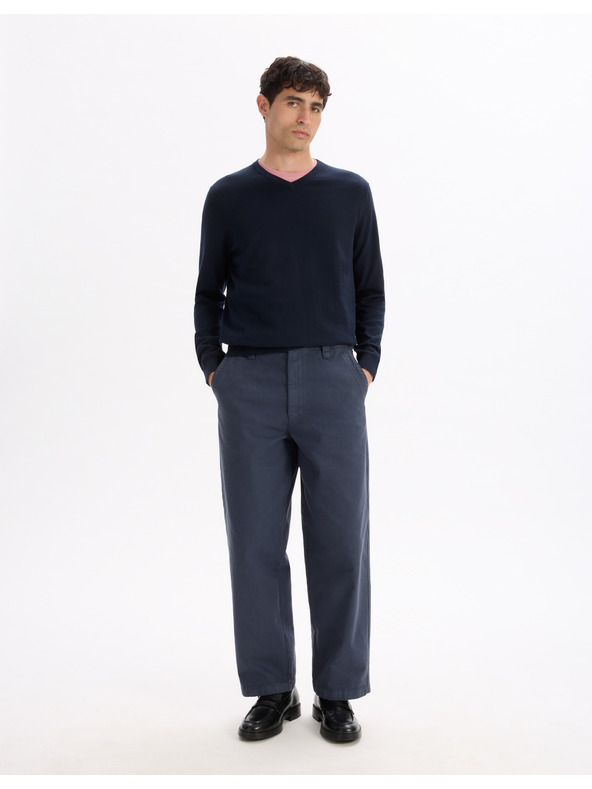 Celio Dunkelblauer Herren-Basic-Pullover Celio Decotonv