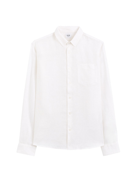 Celio Weißes Herren-Leinenhemd Celio Daflix