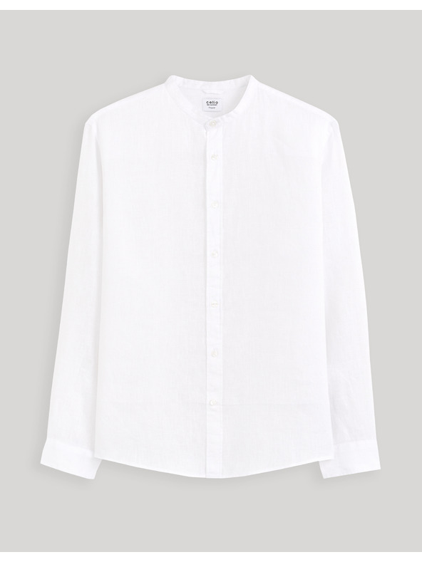 Celio Weißes Herren-Leinenhemd Celio Damaolin