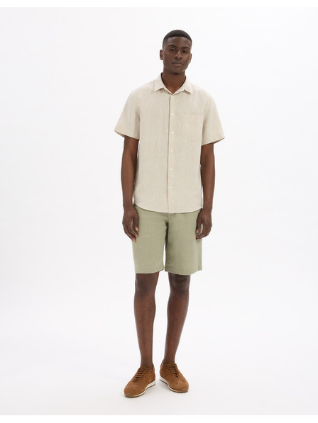 Celio Cremefarbenes Herren-Leinenhemd Celio Damarlin