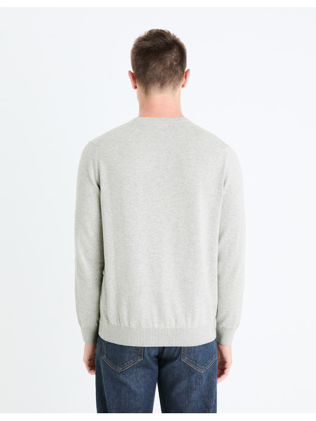 Celio Hellgrauer Herren-Basic-Pullover Celio Decoton
