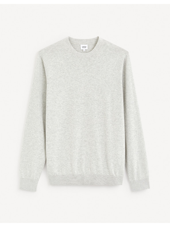 Celio Hellgrauer Herren-Basic-Pullover Celio Decoton