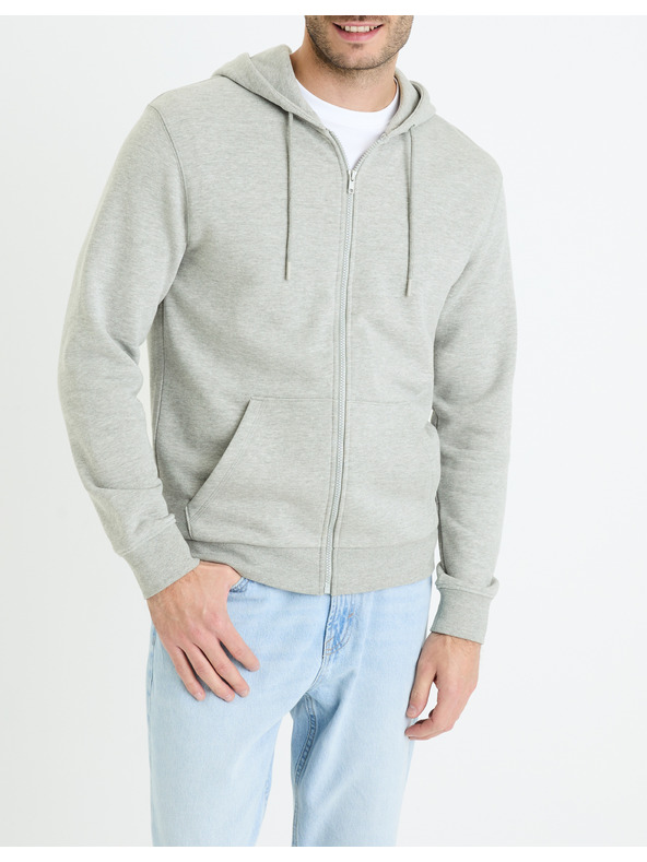 Celio Hellgraues Herren-Basic-Sweatshirt Celio Fethree