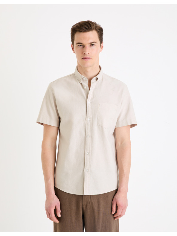 Celio Beige Herrenhemd regulär Celio Daxfordmc