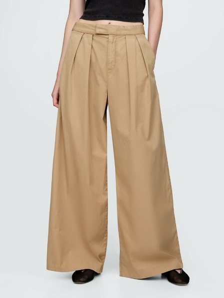 GAP High Rise Plissierte Wide-Leg Khakihose aus Twill GAP
