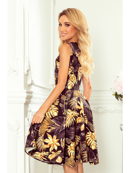 numoco Kleid - Sweetheart-Ausschnitt - Blattgold Numoco