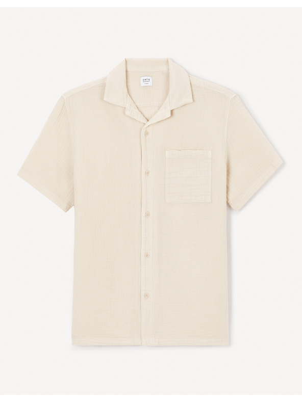 Celio Cremefarbenes Herrenhemd Celio Bagaz