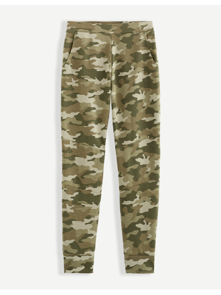 Celio Khaki-gemusterte Jogginghose Celio Vojogyoke