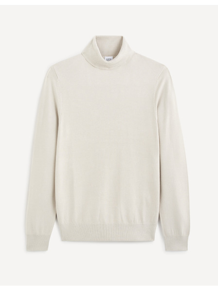 Celio Beigefarbener Herren-Rollkragenpullover Celio Cerouley