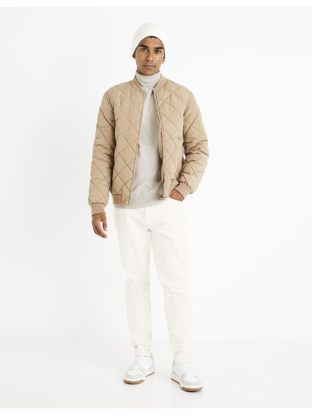 Celio Beigefarbener Herren-Rollkragenpullover Celio Cerouley