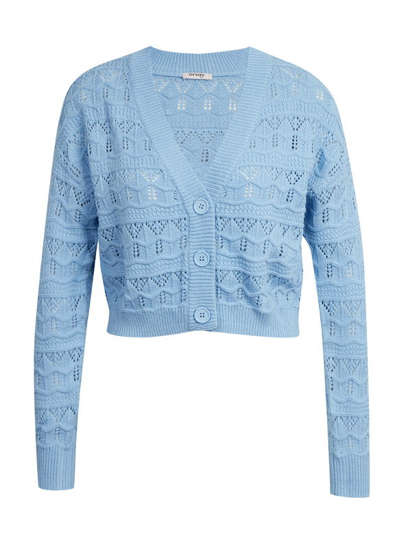 Orsay Hellblaue gemusterte Damen Strickjacke ORSAY