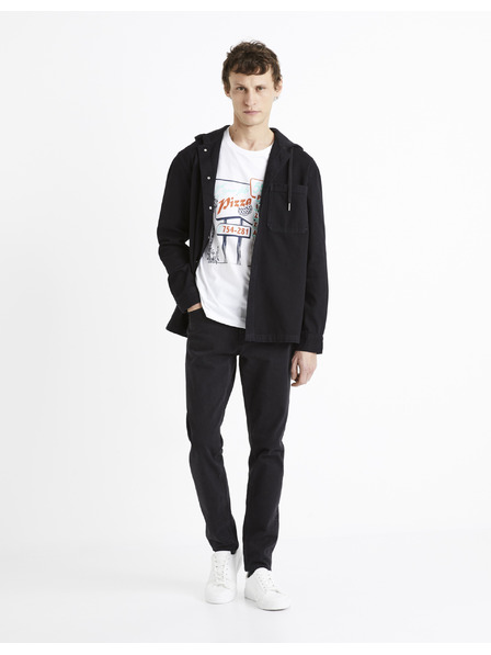 Celio Schwarzes Herren Denim Kapuzenshirt Celio Dadenim