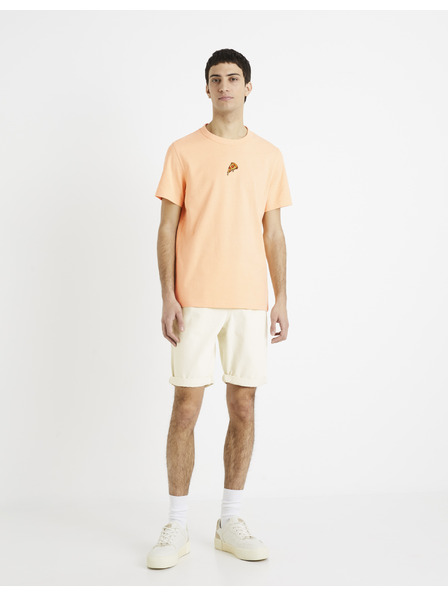 Celio Cremefarbene Jeansshorts für Männer Celio Dojogdenbm