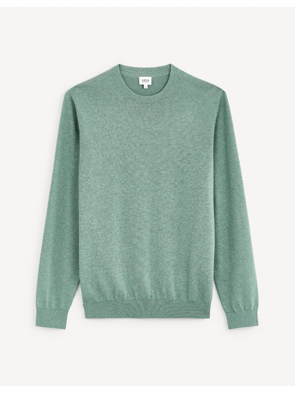 Celio Grüner Herren-Basic-Pullover Celio Decoton