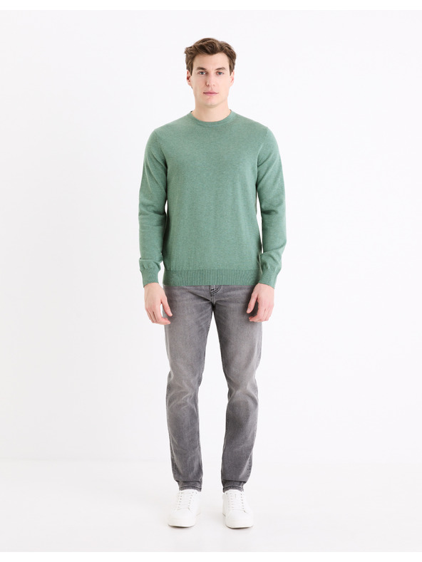 Celio Grüner Herren-Basic-Pullover Celio Decoton