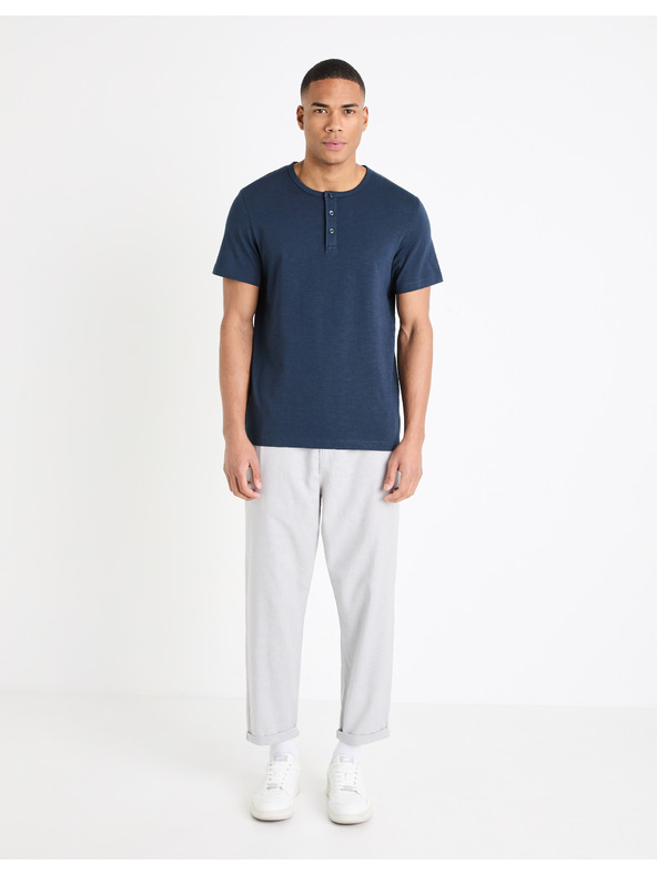 Celio Dunkelblaues Herren-Basic-Hemd Celio Genperle