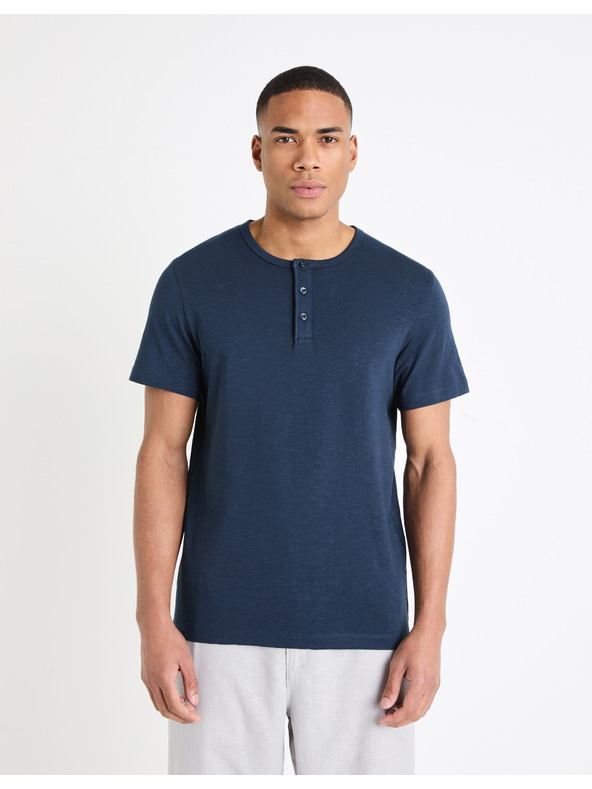 Celio Dunkelblaues Herren-Basic-Hemd Celio Genperle