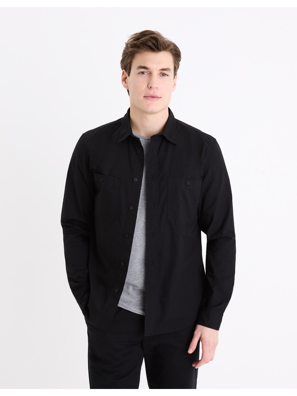 Celio Schwarzes Herrenhemd Celio Gagusti2